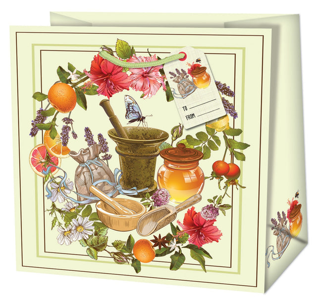 Dárková taška Medium (TM), 20 x 20 x 9 cm motiv Bylinky 22322 TM.jpg