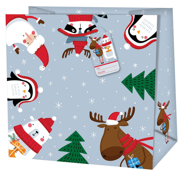 Dárková taška vánoční čtvercová (TQ) - SANTA KLAUS - 15x6x14,5cm 223522 TQ.jpg#15290#706dfb484889