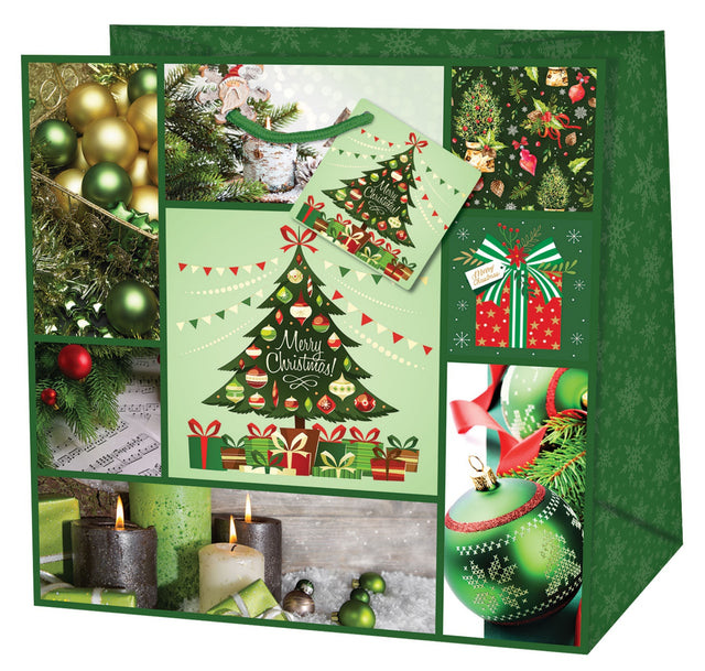 Dárková taška vánoční čtvercová (TQ) - VÁNOČNÍ STROMEČEK - 15x6x14,5cm 223504 TQ.jpg#15317#7031f70fe6b6