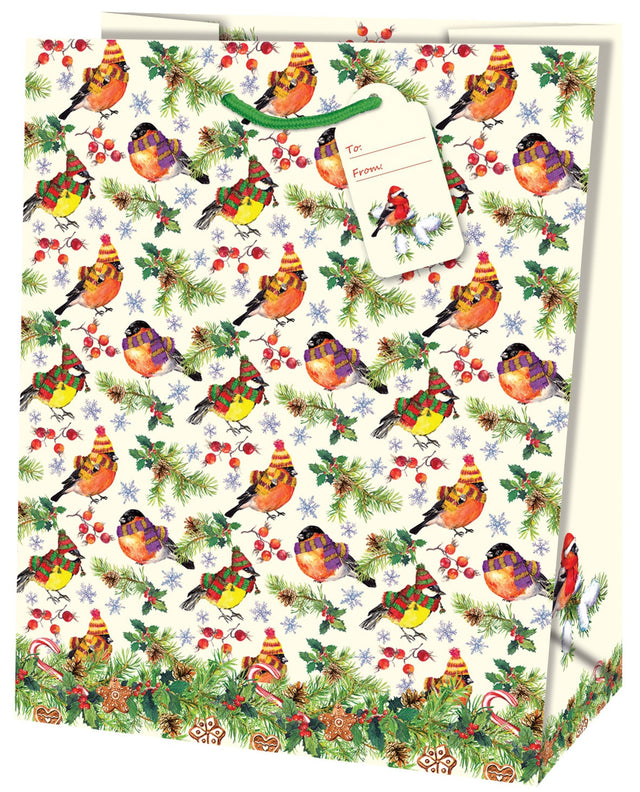 Dárková taška vánoční střední (TM) - PTÁČCI - 23x19x10,2cm 223508 TM.jpg#15435#82b016ec6c0a