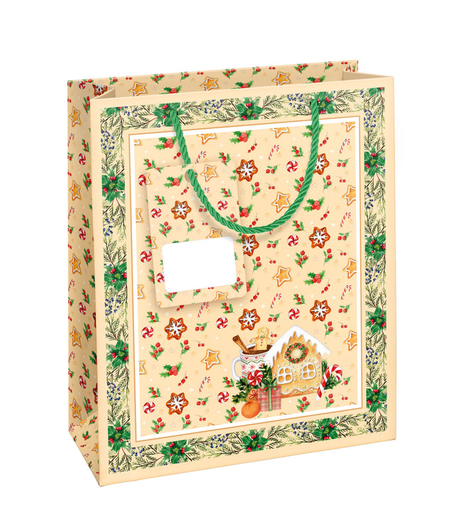 Dárková taška vánoční střední TM) - VÁNOČNÍ PERNÍČKY - 23x19x10,2cm 226516 TM.jpg#18571#a3b2f04e227f