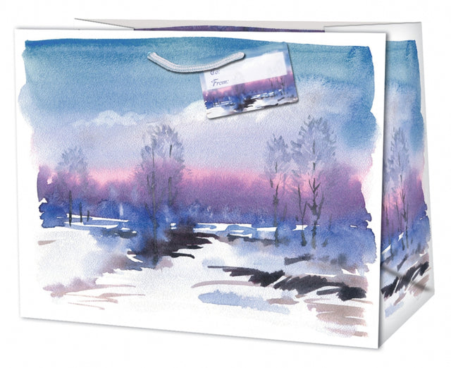 Dárková taška vánoční střední (TM) - ZIMNÍ KRAJINA- 19x10,2x23 cm 220513 TM.jpg#15397#51958b7d795d