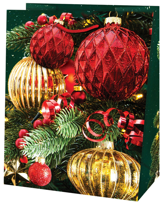 Dárková taška vánoční střední (TM) - ZLATÉ VÁNOČNÍ OZDOBY - 23x19x10,2cm 223507 TM.jpg#15532#6b115f2895ad