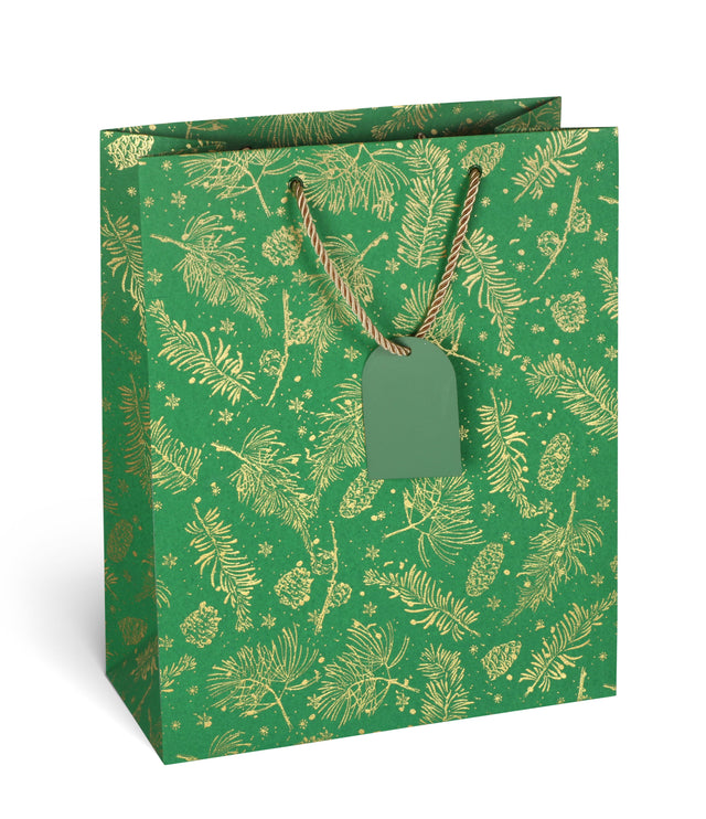 Dárková taška vánoční velká (TL) - VĚTVIČKY A ŠIŠKY - 33x26,7x13,7cm 226508 TL.jpg#18163#878690bdc34d