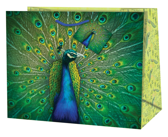 Dárková taška velká  (TL) o rozměrech 26,7x33x13,7 cm s motivem páva 22438 TL.jpg