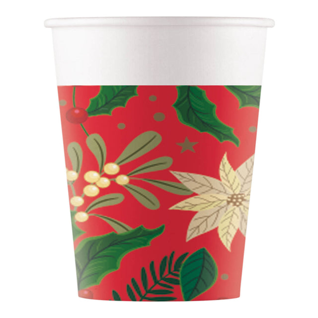 HOLLY POINSETTIA Papírové párty kelímky 8 ks 95381.jpg#15898#bfe19e1cec8a