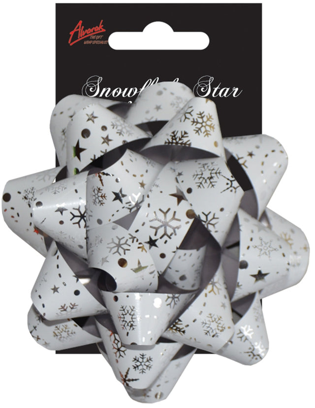 Hvězdice Snowflake - Stříbrná s vločkami - 10 cm SNOW-1.jpg#17333#1fc8e1411784