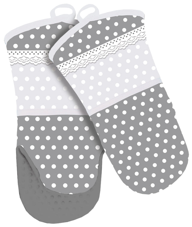 Kuchyňská chňapka se silikonovou podšívkou – puntíkovaný design Mitt-17_1.jpg