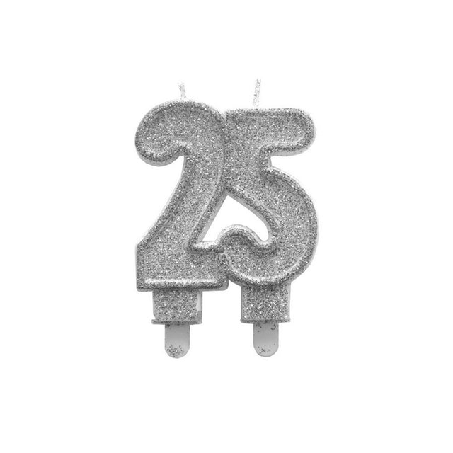 Stříbrná třpytivá číselná svíčka 25 (85 mm) C-61_S.jpg