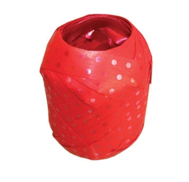 Stuha vejce Polka Dots - Červená - 7.5 mm x 10 m V108.jpg